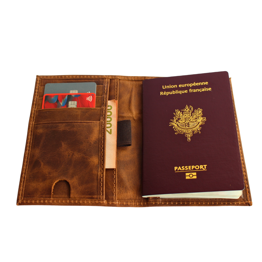 Porta Pasaporte de Cuero Personalizado