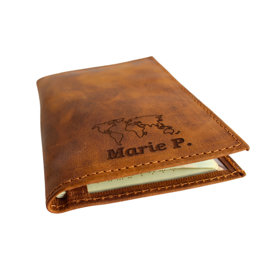 Porta Pasaporte de Cuero Personalizado