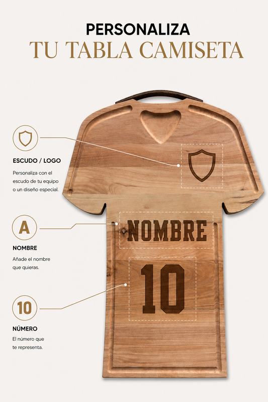 Tabla Camiseta Futbol Personalizada